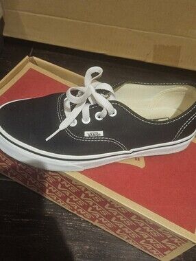 Vans Black Canvas Low-Top Sneakers with White Accents